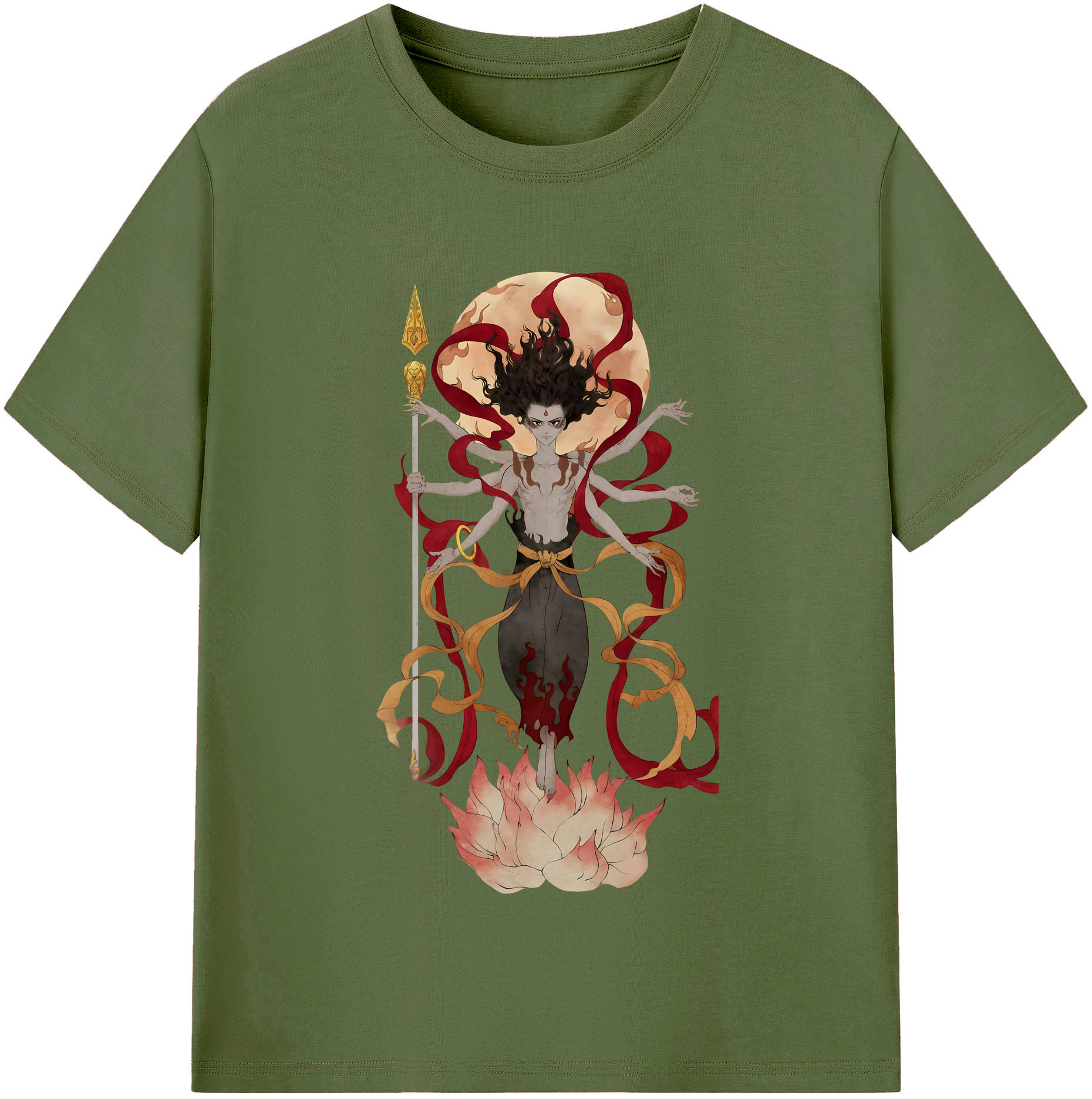 （画像用） Ne Zha 2 ナタ 魔童の大暴れ 綿100％半袖Tシャツ（フロントプリント）